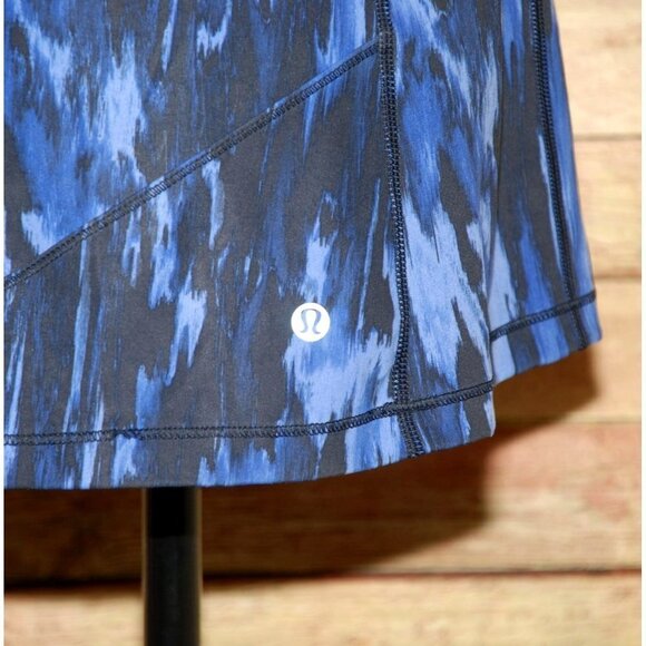 Lululemon Kanto Catch Me Tank Top Size 8 Blue Black Running Workout Cross Back - Picture 6 of 9